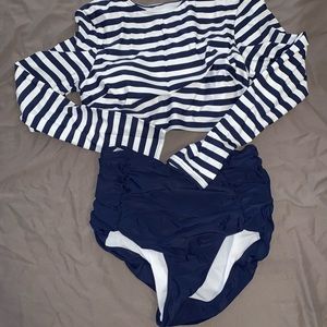 Long sleeve high waisted swimsuit